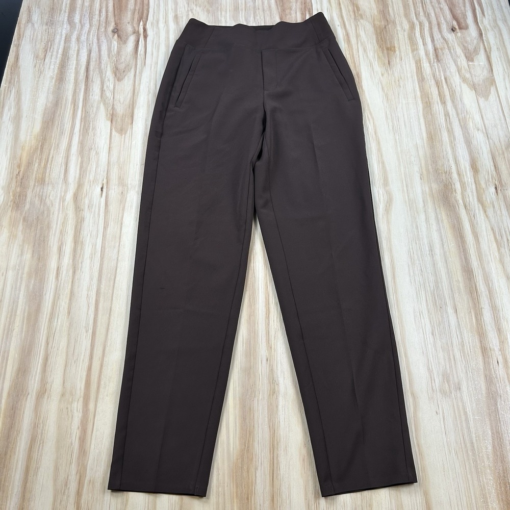 Athleta‎ Women's Chocolate Brown Pull On Ankle Pants Tapered Stretch  2T Tall